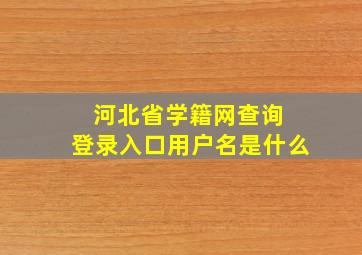 河北省学籍网查询 登录入口用户名是什么